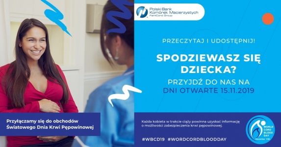 15 listopada - Dzień Otwarty z okazji Światowego Dnia Krwi Pępowinowej