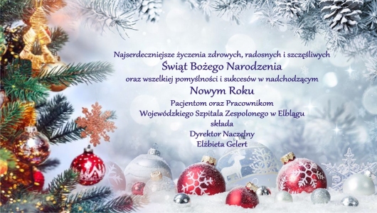 Życzenia z okazji Świąt Bożego Narodzenia i Nowego Roku