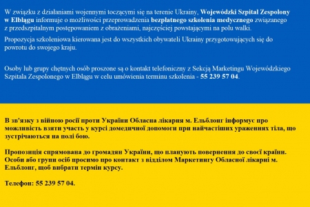 Medycy Solidarni z Ukrainą - bezpłatne szkolenie medyczne