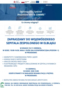Bezpłatne badania i warsztaty prozdrowotne w Wojewódzkim Szpitalu Zespolonym w Elblągu