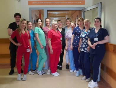 Podziękowania dla zespołu I Oddziału Chorób Wewnętrznych z Pododdziałem Gastroenterologicznym 